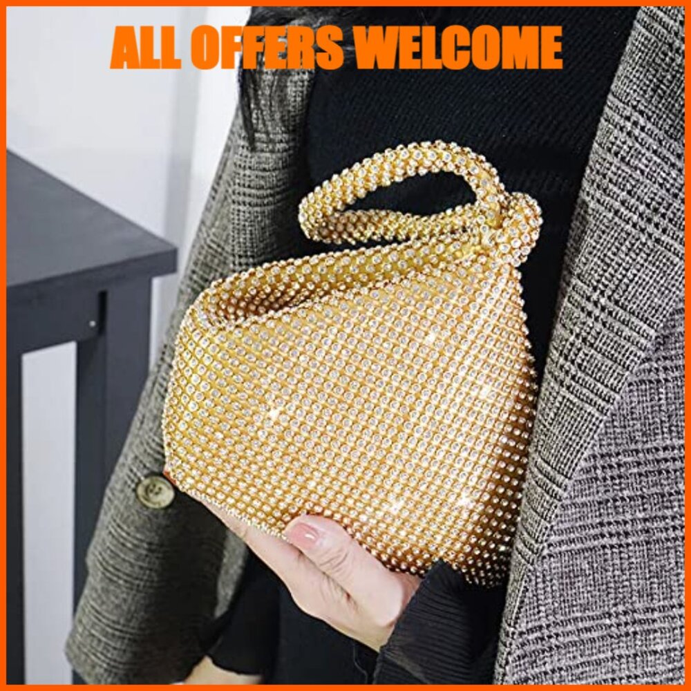 Rhinestone Triangular Evening Purse Wristlet For … - image 3